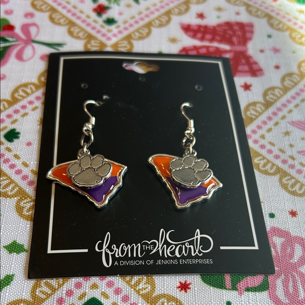 Clemson University Earrings 🧡💜🩶
